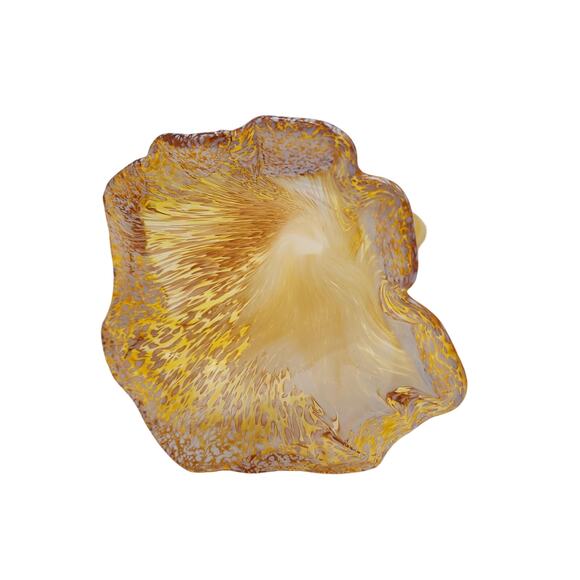 Vintage Murano Italian Glass Hand Blown Gold Open Bud Flower circa 1970s - Picture 8 of 10